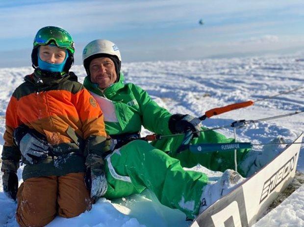 Veselský kopec snowkiting spot severní Morava - super i pro děti