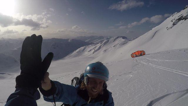 Pischa snowkiting - vrchol zdolán