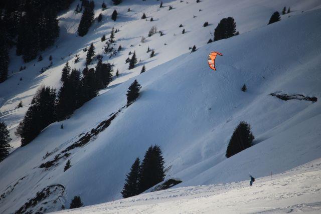 Pischa snowkiting - freeride