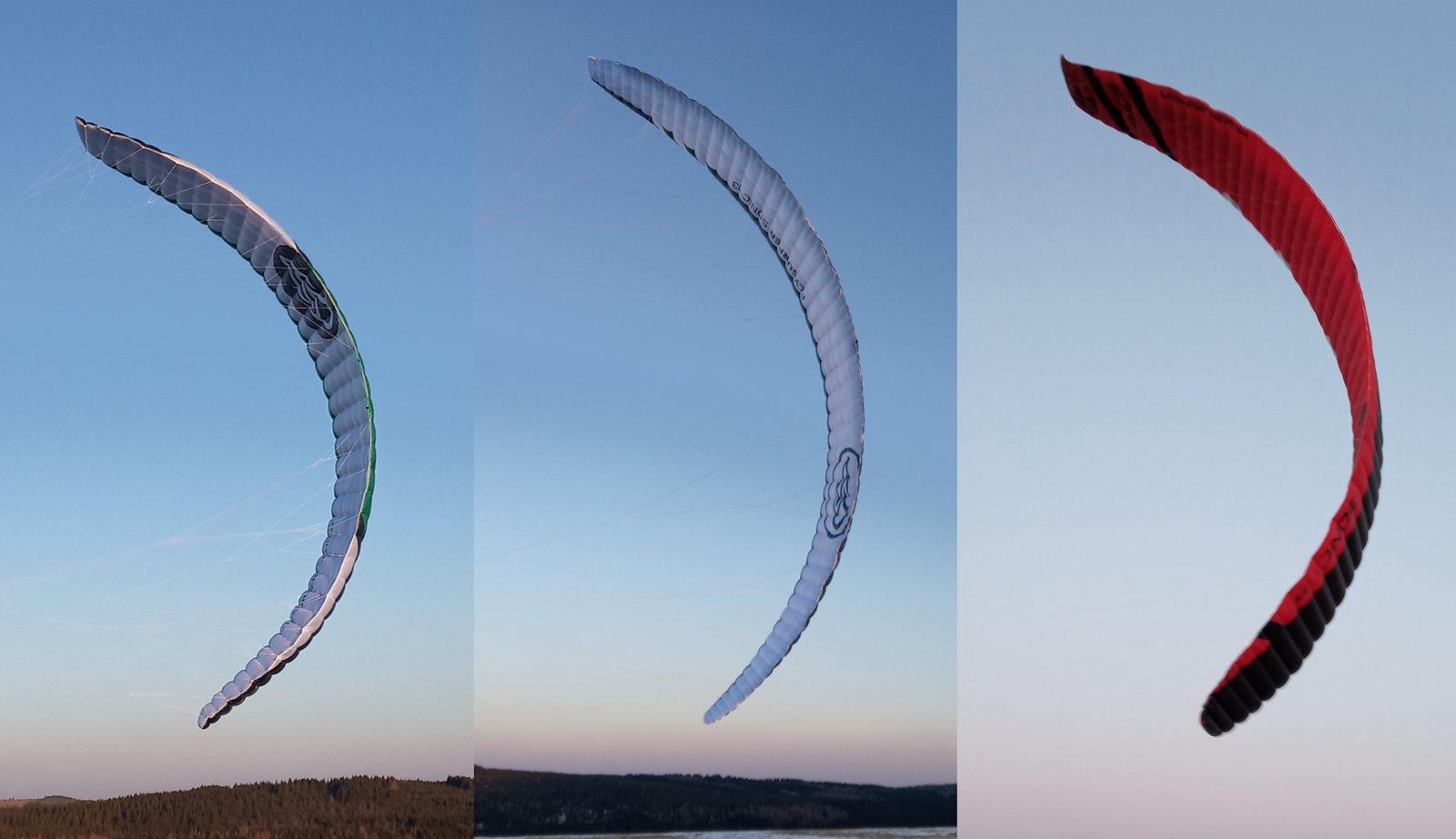 Kite Flysurfer Sonic3 - srovnání se Sonic2 a Soul - tvar draků