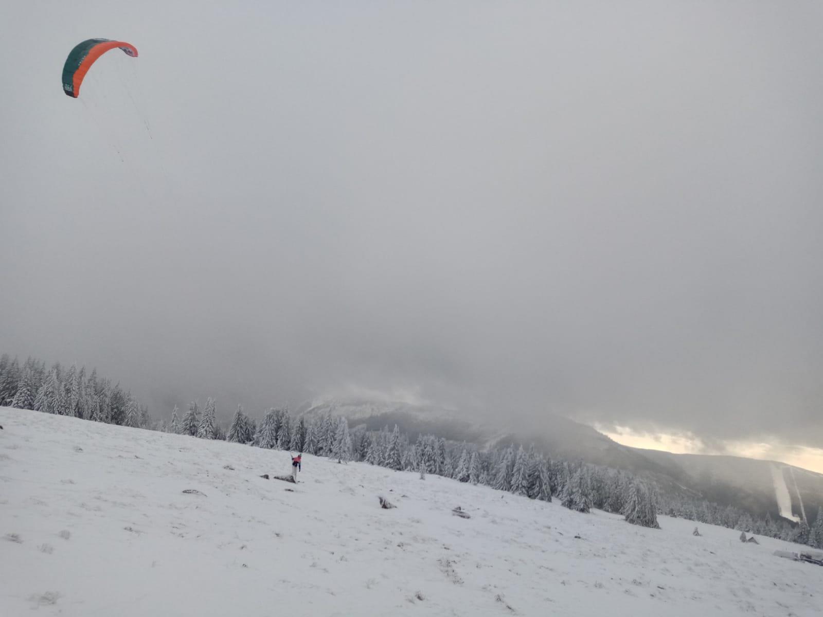 Kite session v Krkonoších - snowkite spot + Flysurfer Peak4