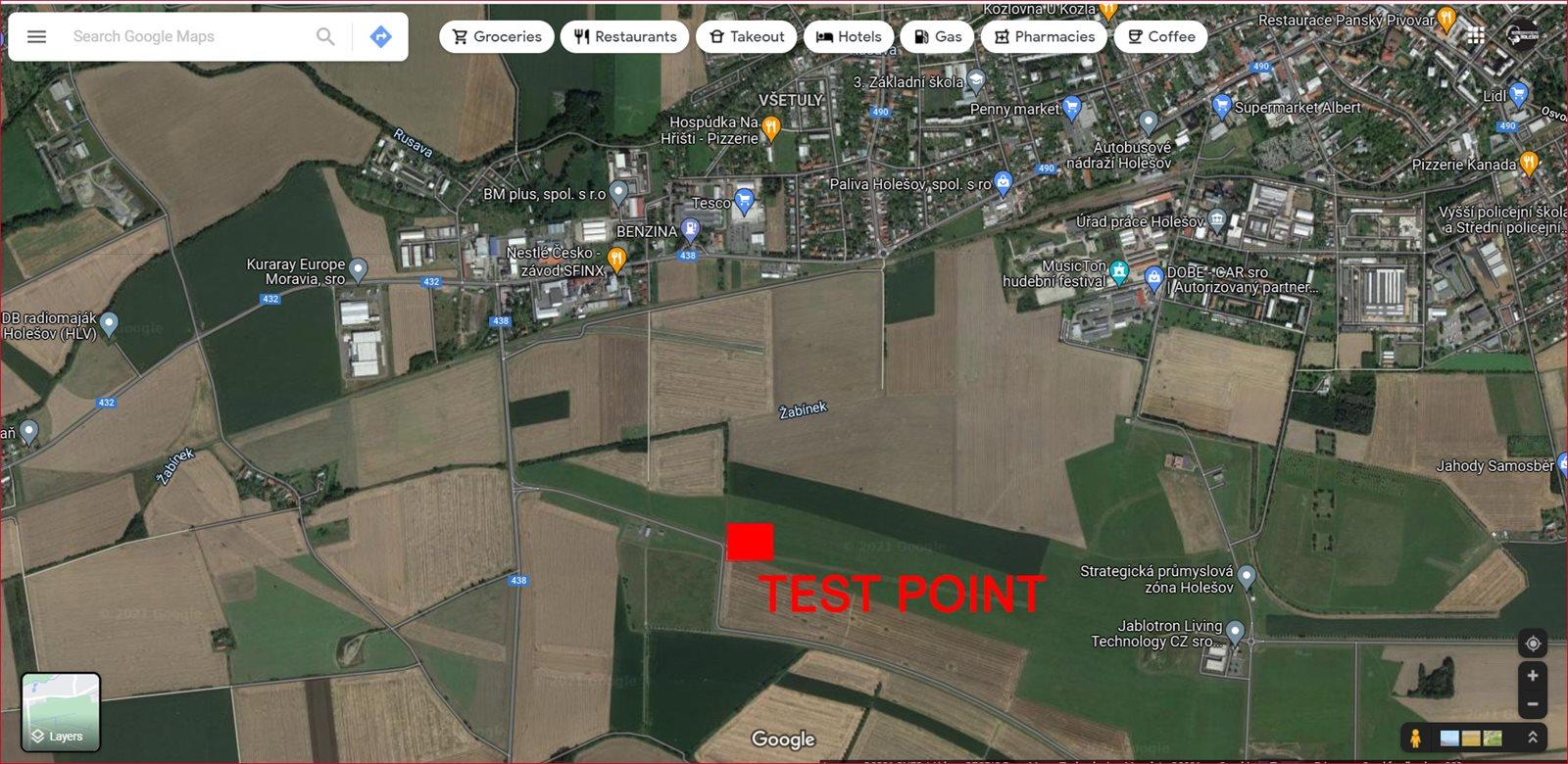 kite TEST DAY Holešov - test point mapa