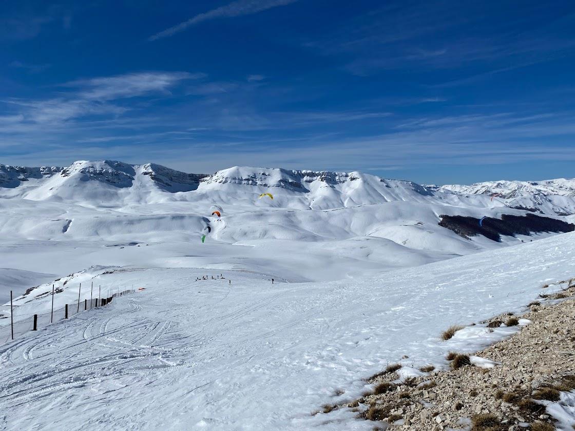 Itálie - Roccaraso - výhled na snowkite spot